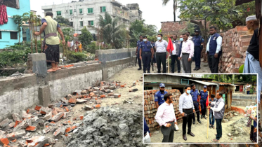 ফতুল্লায় খাল দখলমুক্ত করতে উচ্ছেদ অভিযান, উদ্ধার ২.৫ শতাংশ খাল