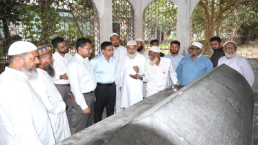 সোনারগাঁয়ে সুলতান গিয়াস উদ্দিন আযম শাহ’র সমাধিসৌধে ডিসি রায়হান