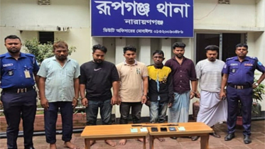 পূর্বাচলে ডাকাতি করে পালানোর সময় লুন্ঠিত মালামালসহ ৬ ডাকাত গ্রেপ্তার