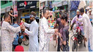 বন্দরে হাজারো মুসল্লিদের মাঝে পূজা উদযাপন ফ্রন্টের পানি বিতরণ