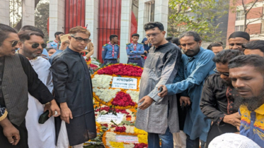 শহীদ মিনারে পুস্পস্তবক অর্পণ করে ভাষা শহীদদের প্রতি জেলা বিএনপির