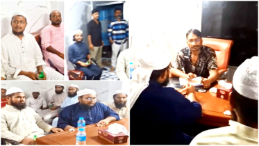 জাকির খানের সাথে দেওভোগ মাদ্রাসায় আন্দোলনরত ছাত্র প্রতিনিধিদের সাক্ষাৎ