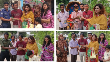 পথচারী ও শ্রমজীবীদের মাঝে বুবলী যুব কল্যাণের ঠান্ডা পানি ও খাবার বিতরণ
