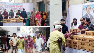 সিদ্ধিরগঞ্জে মাসুদুজ্জামানের ঈদ সামগ্রী বিতরণ