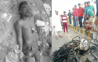 সিদ্ধিরগঞ্জে গণপিটুনিতে ছিনতাইকারী নিহত, মোটরসাইকেলে আগুন