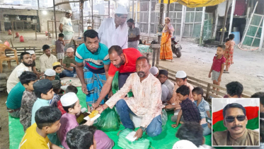 মাদরাসার শিশু শিক্ষার্থীদের সাথে মিঠুর ইফতার