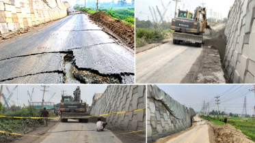 সোনারগাঁয়ে এশিয়ান হাইওয়েতে ভয়াবহ ফাটল, সড়ক দেবে মৃত্যুফাঁদ