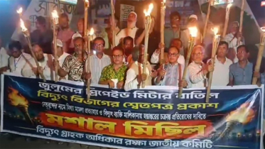 প্রিপেইড মিটার বাতিলের দাবিতে নাগরিক অধিকার ফোরামের মশাল মিছিল